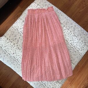 Exlura New Collection Pink with White Polkadots Maxi Skirt 💕